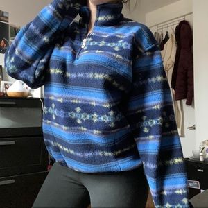 Lands End Aztec Half Zip Pullover